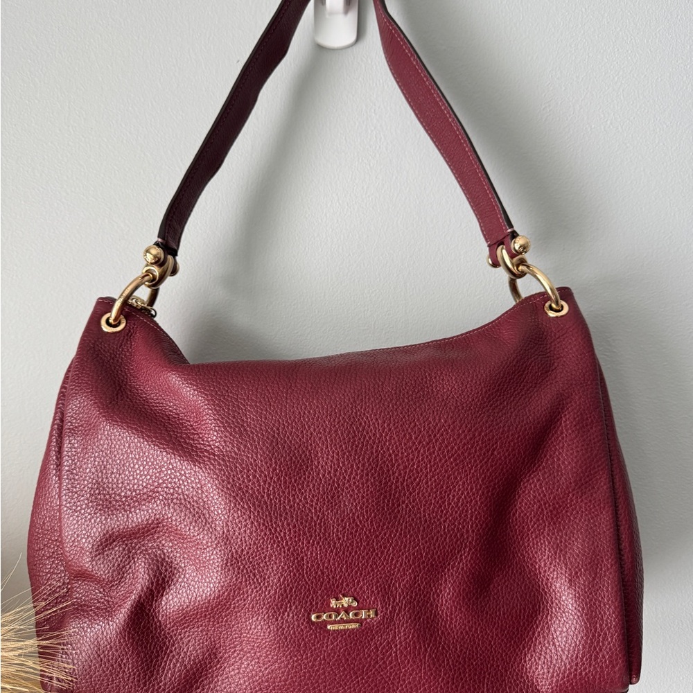 Coach Deep Red Leather Shoulder Bag